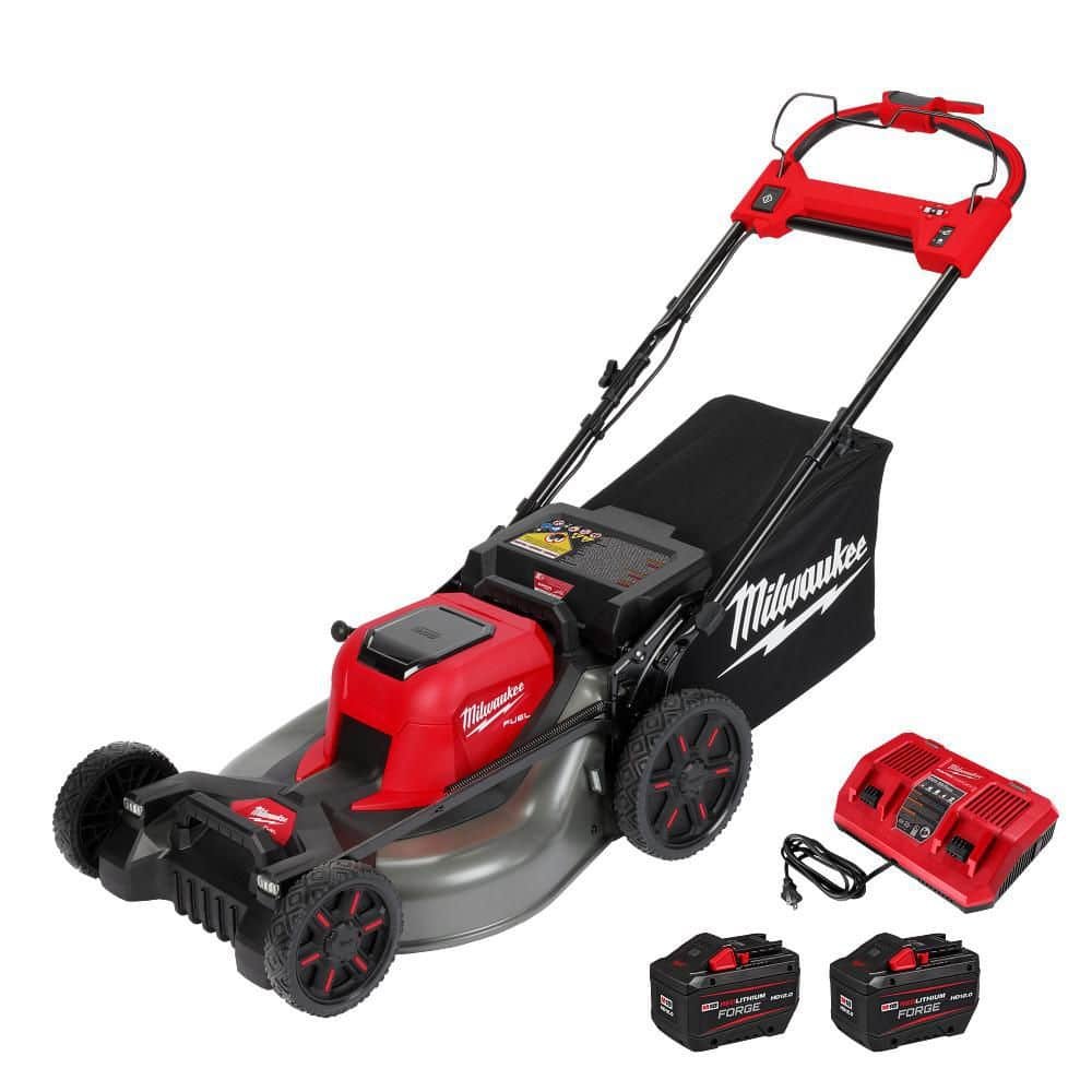 Milwaukee M18 FUEL Brushless Cordless 21 in. Walk Behind Dual Battery Self-Propelled Mower w/(2) 12.0Ah FORGE Battery.