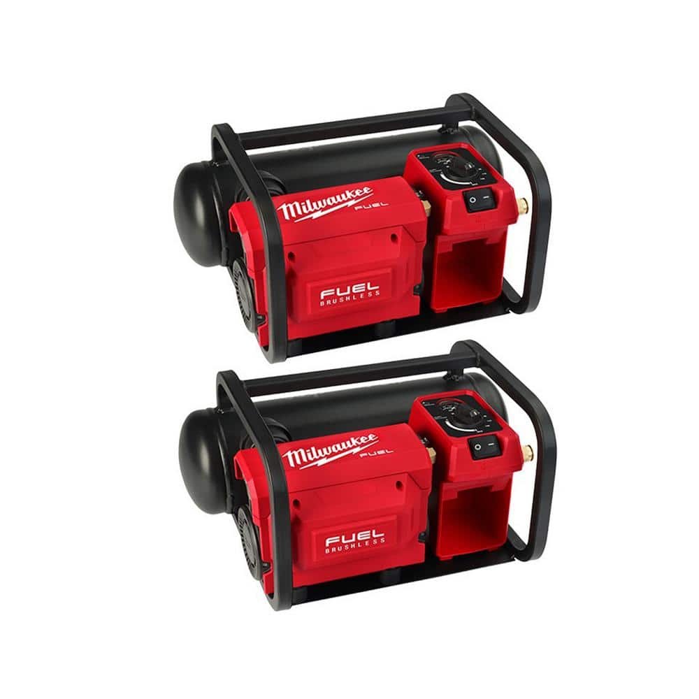Milwaukee M18 FUEL 18-Volt Lithium-Ion Brushless Cordless 2 Gal. Electric Compact Quiet Compressor (2-Tool).