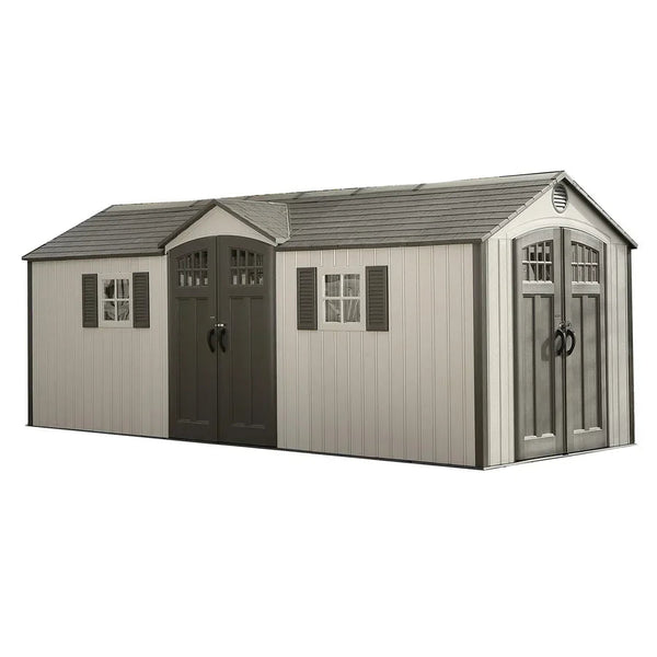 Lifetime 20-Foot x 8-Foot Outdoor Storage Shed 60127 | Heavy-Duty Weather-Resistant Garden & Backyard Storage Building