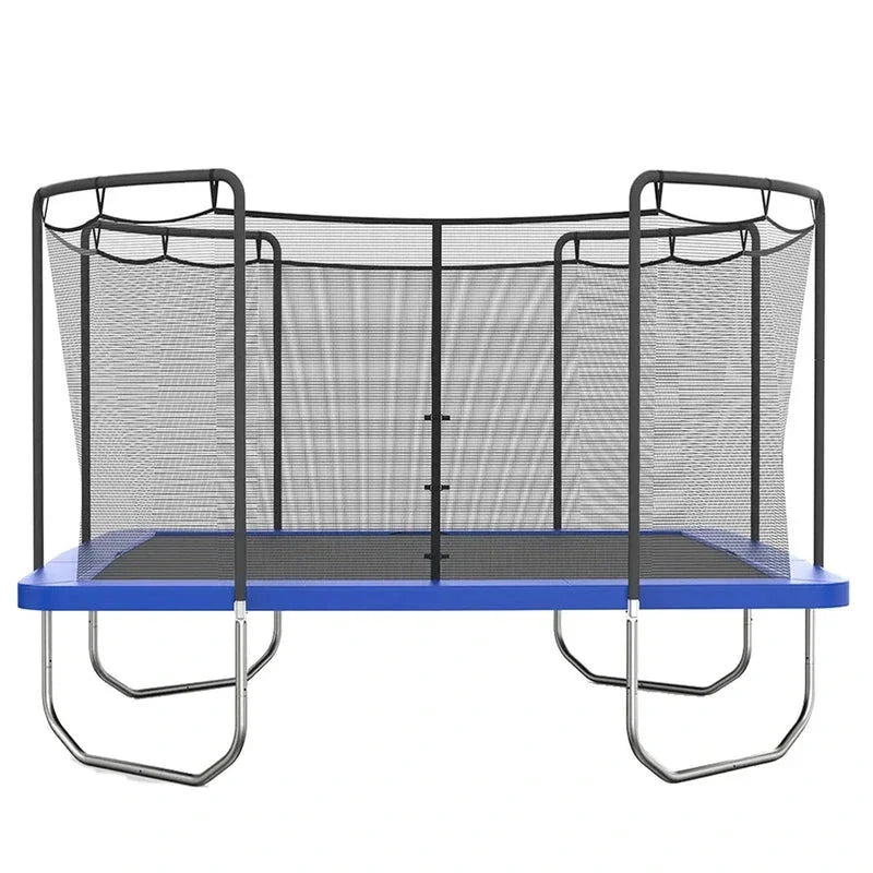 Skywalker Trampolines 15' x 15' Square Trampoline with Safety Enclosure Net – Blue Heavy-Duty Outdoor Trampoline for.