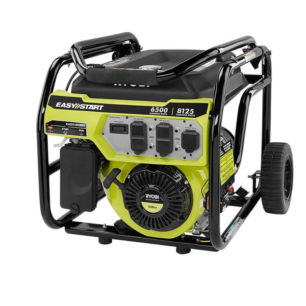 RYOBI 8125/6500-Watt Gas Powered Portable Generator With CO Detect Shutdown Sensor For Storms and Jobsites RY906500S
